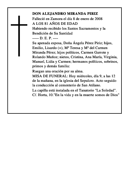 DON ALEJANDRO MIRANDA PIRIZ