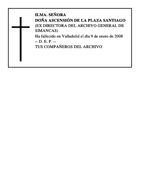 DOÑA ASCENSIÓN DE LA PLAZA SANTIAGO