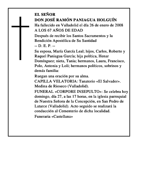 DON JOSÉ RAMÓN PANIAGUA HOLGUÍN
