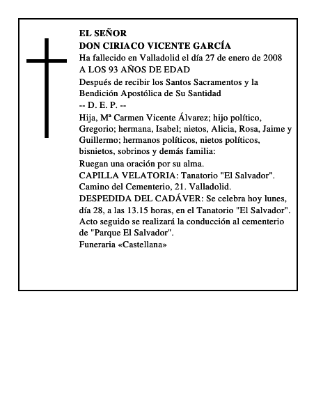 DON CIRIACO VICENTE GARCÍA