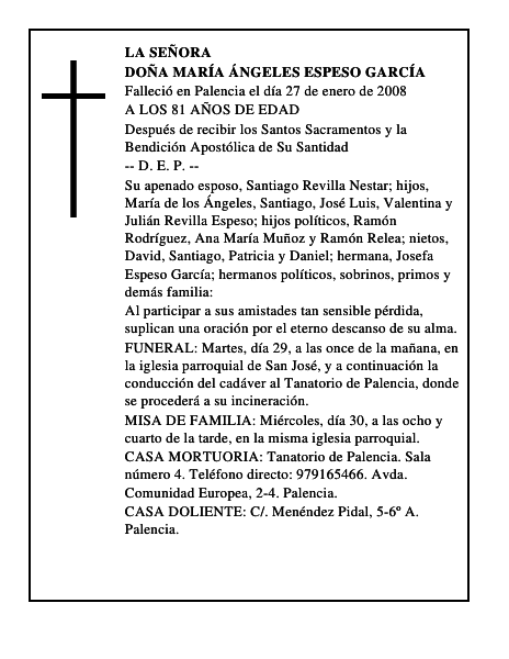 DOÑA MARÍA ÁNGELES ESPESO GARCÍA