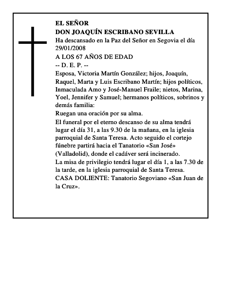 DON JOAQUÍN ESCRIBANO SEVILLA