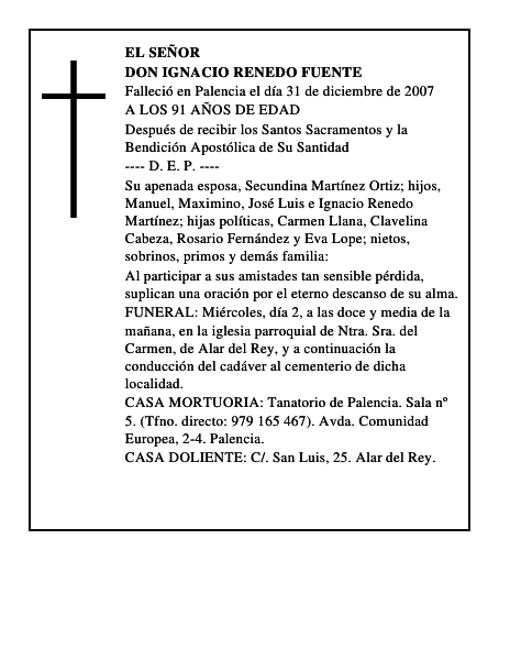 DON IGNACIO RENEDO FUENTE