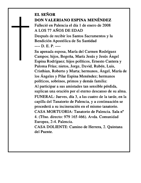 DON VALERIANO ESPINA MENÉNDEZ
