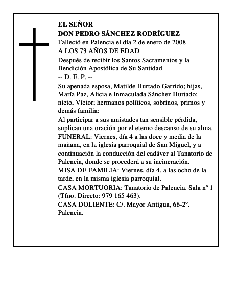 DON PEDRO SÁNCHEZ RODRÍGUEZ