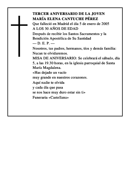 MARÍA ELENA CANTUCHE PÉREZ