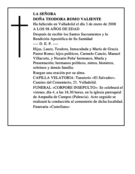 DOÑA TEODORA ROMO VALIENTE