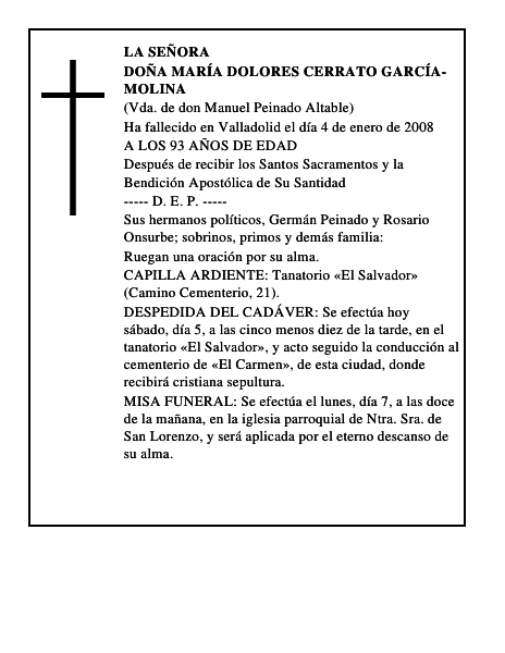 DOÑA MARÍA DOLORES CERRATO GARCÍA-MOLINA