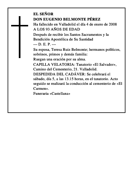 DON EUGENIO BELMONTE PÉREZ