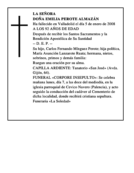 DOÑA EMILIA PEROTE ALMAZÁN