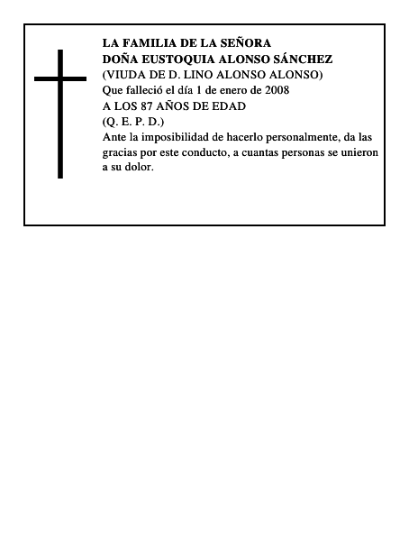 DOÑA EUSTOQUIA ALONSO SÁNCHEZ