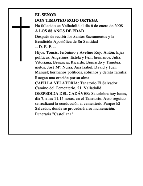 DON TIMOTEO ROJO ORTEGA