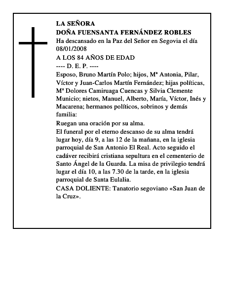 DOÑA FUENSANTA FERNÁNDEZ ROBLES