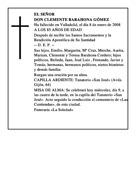 DON CLEMENTE BARAHONA GÓMEZ
