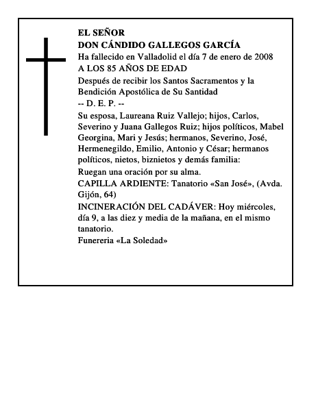DON CÁNDIDO GALLEGOS GARCÍA