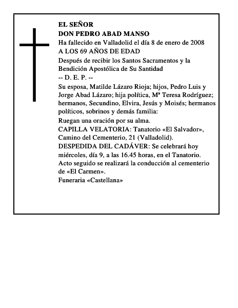 DON PEDRO ABAD MANSO
