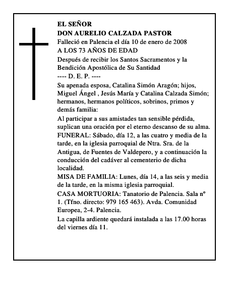 DON AURELIO CALZADA PASTOR