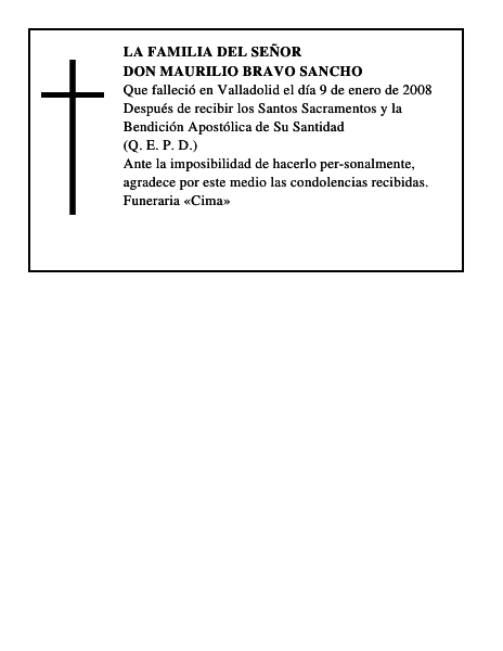 DON MAURILIO BRAVO SANCHO