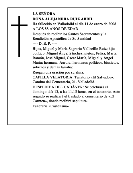 DOÑA ALEJANDRA RUIZ ABRIL