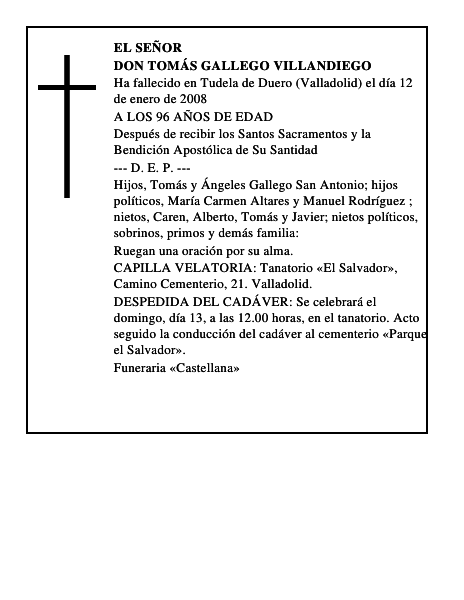 DON TOMÁS GALLEGO VILLANDIEGO