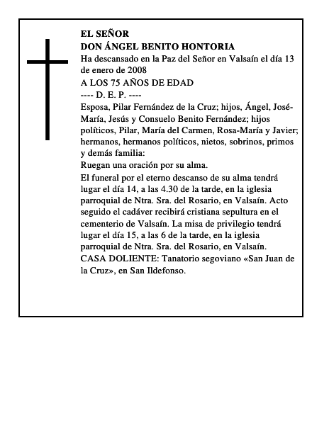 DON ÁNGEL BENITO HONTORIA