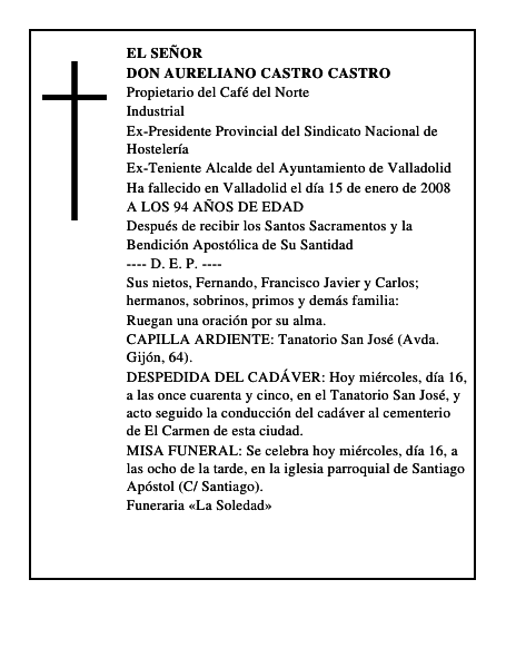 DON AURELIANO CASTRO CASTRO