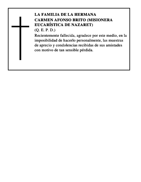 CARMEN AFONSO BRITO (MISIONERA EUCARÍSTICA DE NAZARET)