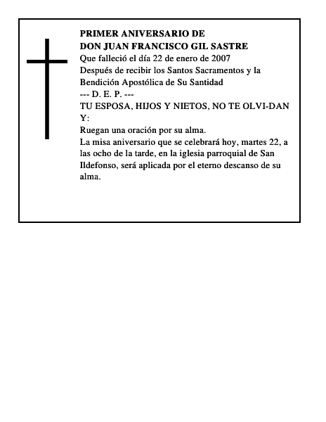 DON JUAN FRANCISCO GIL SASTRE
