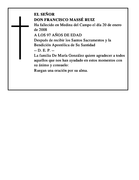 DON FRANCISCO MASSÉ RUIZ