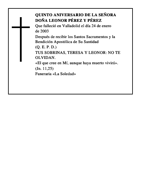 DOÑA LEONOR PÉREZ Y PÉREZ