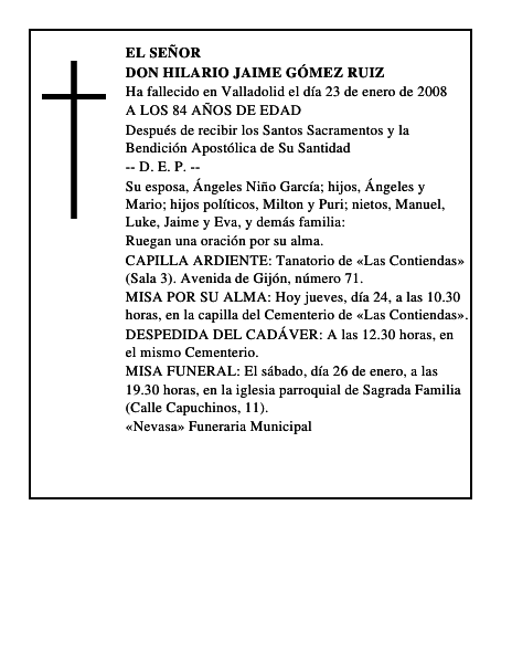 DON HILARIO JAIME GÓMEZ RUIZ