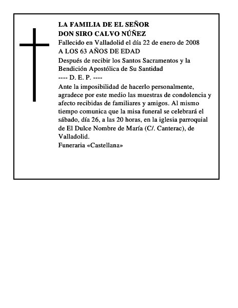 DON SIRO CALVO NÚÑEZ
