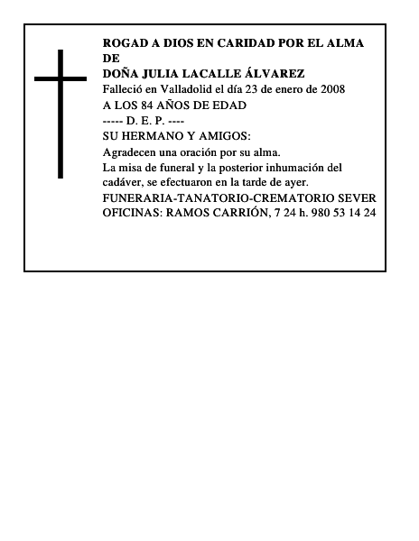 DOÑA JULIA LACALLE ÁLVAREZ