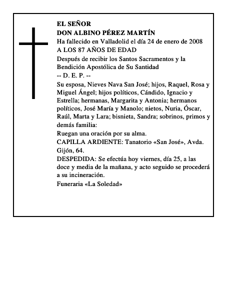 DON ALBINO PÉREZ MARTÍN