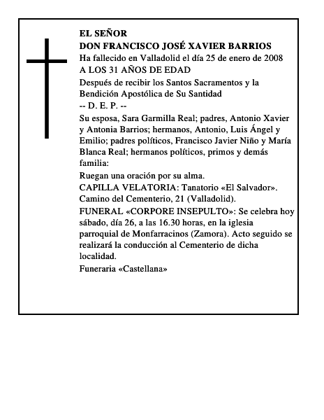 DON FRANCISCO JOSÉ XAVIER BARRIOS