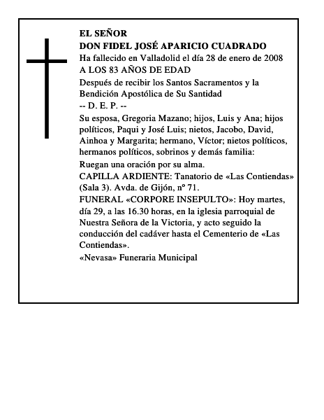 DON FIDEL JOSÉ APARICIO CUADRADO