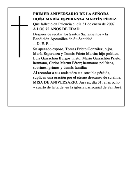 DOÑA MARÍA ESPERANZA MARTÍN PÉREZ