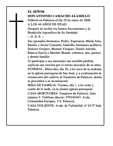 DON ANTONIO CAMACHO ALAMILLO