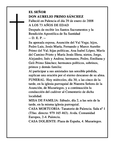 DON AURELIO PRIMO SÁNCHEZ