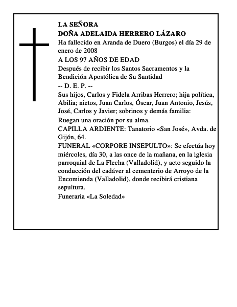 DOÑA ADELAIDA HERRERO LÁZARO