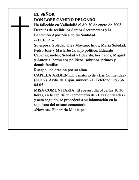 DON LOPE CAMINO DELGADO