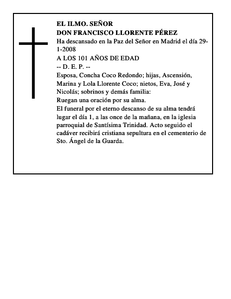 DON FRANCISCO LLORENTE PÉREZ