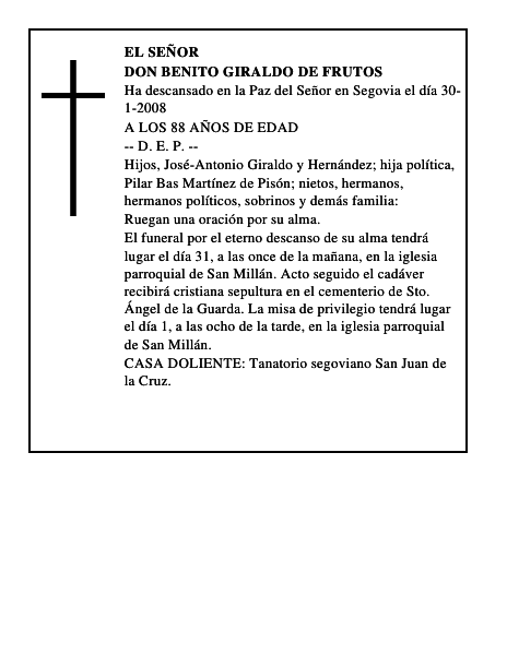 DON BENITO GIRALDO DE FRUTOS
