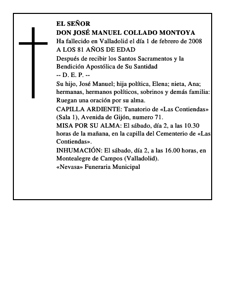 DON JOSÉ MANUEL COLLADO MONTOYA