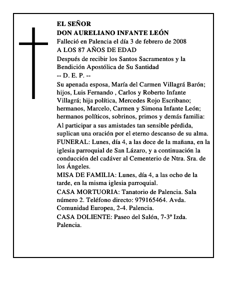 DON AURELIANO INFANTE LEÓN