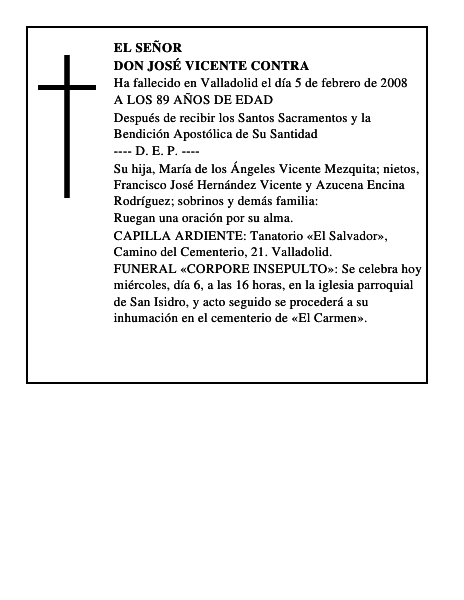 DON JOSÉ VICENTE CONTRA