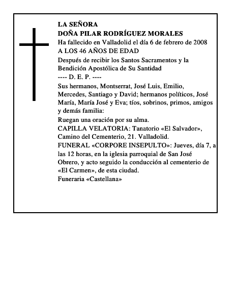DOÑA PILAR RODRÍGUEZ MORALES