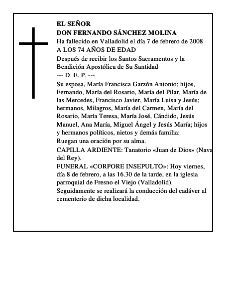 DON FERNANDO SÁNCHEZ MOLINA