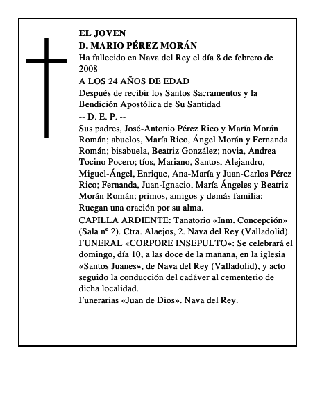 D. MARIO PÉREZ MORÁN