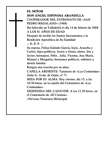 DON ÁNGEL ESPINOSA ARANDILLA